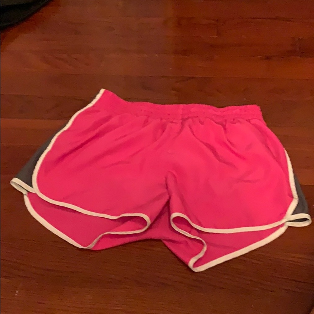 pink athletic running shorts